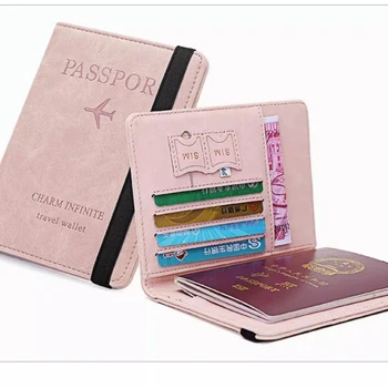 Изкуствена корици за паспорти, карта на света, Тънък притежател на паспорт за пътуване, Подарък портфейл Унисекс, калъф за карти от изкуствена кожа, защитни калъфи за паспорти