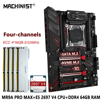Дънна платка MACHINIST X99 LGA 2011-3 Kit Xeon E5 2697 V4 CPU Комплект процесори DDR4 64 GB (16 GB * 4) Памет NVME M. 2 ATX MR9A PRO MAX