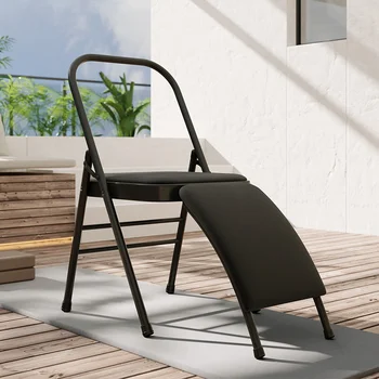 Гъст стол за йога, многофункционален метален сгъваем шезлонг, фитнес стол за йога с растяжкой за талията