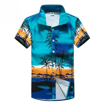 Лятна хавайска риза 2020 г. с принтом, мъжки ежедневни риза с къс ръкав