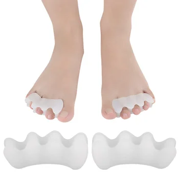 1 чифт подложки за палеца на крака, разделители за палеца на крака, изправяне, коректор за вальгусной деформация на стъпалото (бял)