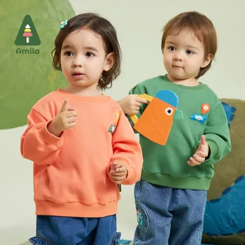Stanislav Baby 2023 Есенна новост с кръгло деколте, памучен удобна hoody с качулка за момчета и момичета, модни детски дрехи с анимационни герои