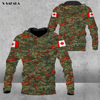 Камуфлаж АРМИЯТА на КАНАДА, войник-ветеран, флаг магматического стил, hoody с 3D принтом, мъжка риза, пуловер, джърси с качулка, спортни костюми, връхни дрехи, палто