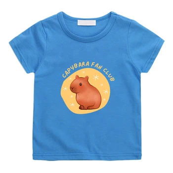 Тениски с аниме Capybara Funko Pop, Тениска с графичен принтом Harajuku, Ежедневни тениска от 100% памук За момчета/момичета, Обикновена тениска с Анимационни герои