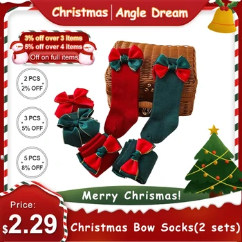 Коледни Чорапи За Малки Момичета С Голям Нос, Червени Чорапогащи до Коляното, Дълги Чорапи от Памук, Детски Чорапи За Новородени От 0 до 5 Години, Подарък За Нова Година