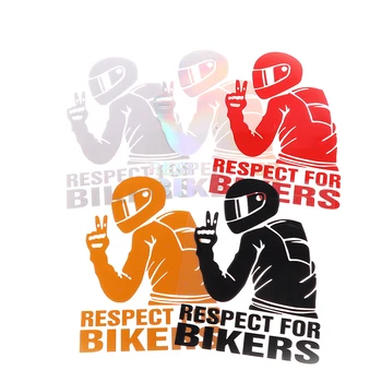 1бр 15x11 см Стикер Respect Biker за автомобил, мотоциклет, винил 3D стикери, Мотоциклетни винил 3D стикери и отличителни знаци на