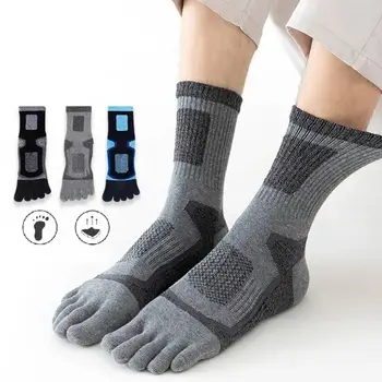 Спортни Къси чорапи с пръсти, мъжки Дебела компресиране на окото, Износоустойчиви Чорапи за фитнес, бягане колоездене, баскетбол на открито, пътуване с 5 пръста