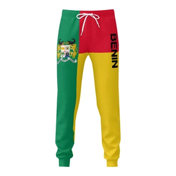 Мъжки спортни панталони, панталони с джобове под флаг Бенин, джоггеры за бягане, футболни многофункционални спортни панталони с завязками