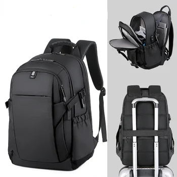 Раница с голям капацитет, мъжки раница за лаптоп, водоустойчив и лека пътна чанта, зареждане чрез USB, делова чанта, раница за училище