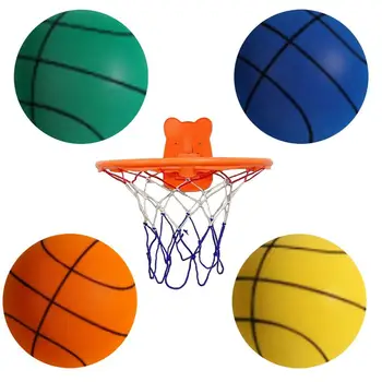 Безшумни баскетболни спортни надуваеми топки от разпенен материал с висока плътност за деца и възрастни, безплатен преносим мрежа за тренировки с топка