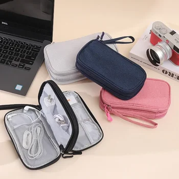 Преносим кабел за данни, зарядно и чанта-органайзер чанта захранващ кабел и чанта за съхранение power bank USB флаш памет чанта за защита на слушалки