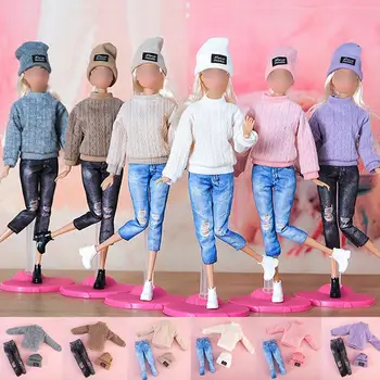 Нов прием на 30-сантиметровой кукольной дрехи, костюми, аксесоари за преобличане, пуловери, шапки, джинсового костюми, играчки за момичета