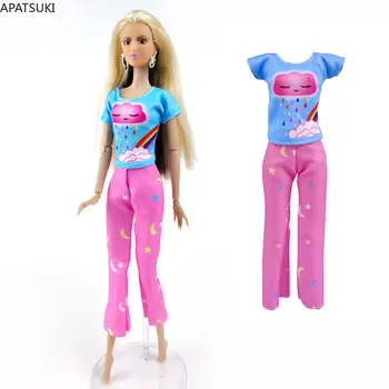 Розов Син кит модни дрехи за Барби кукли, аксесоари за кукли 1/6, тениска, топ, панталон, Играчки за деца