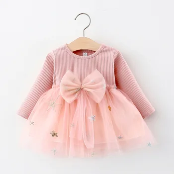 Bear Leader, рокли на принцеси за новородени Bebes, Есенно-коледна мода, костюм с волани за малки момичета, Vestidos, Чанти с сладък мечок от 0 до 2 години