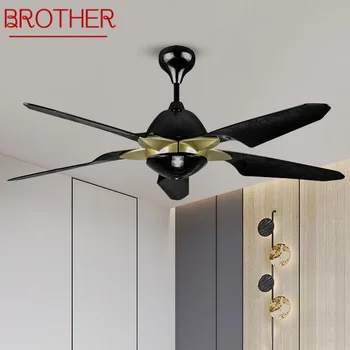 BROTHER Nordic LED Fan Light Модерен минимализъм, ресторант, дневен тракт, кабинет, вентилатор на Тавана, Дистанционно управление Електрически вентилатор.