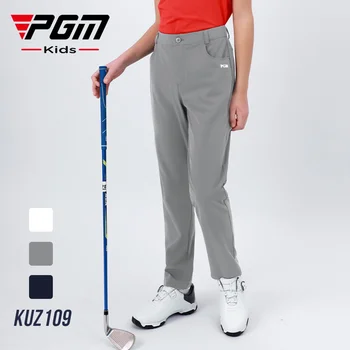 Дълги панталони за голф PGM за момчета, дишащи панталони за голф играчи, детски дрехи с висока еластичност, тийнейджърката дрехи за почивка, детски спортни дрехи