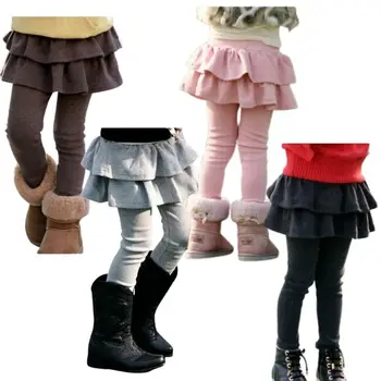 Гамаши и пола за малки момичета 2-7 години, панталони от чист памук за детски леггинсов, модни панталони-поли за момичета