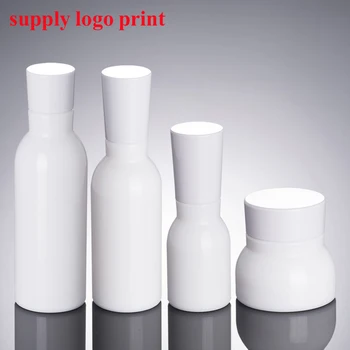40 мл 120 мл 150 мл 50 бр. / лот Бели керамични бутилки за еднократна употреба пътни бутилки от червено стъкло, с помпа за лосион за козметични опаковки