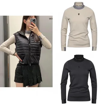 2023 в Есенно-зимната нови дрехи за голф, женска риза с подплата, топло, бързосъхнеща, приталенная, с високо воротом, дълъг ръкав