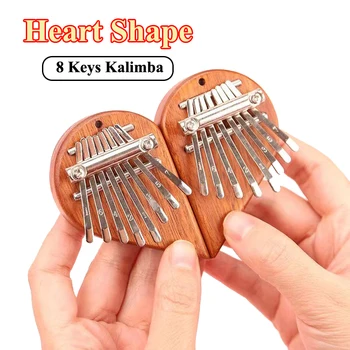 Мини-пиано Калимба във формата на Сърце с 8 Бутони За палеца С Аксесоари За Начинаещи младежи И възрастни, Творчески Музикална Ковчег, Музикални Инструменти