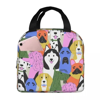Ярки, цветни чанти за кучета, включително пудел, с изолация за обяд, чанти за пикник, термос-хладилник, обяд-бокс, чанта за обяд и за жени и деца