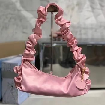 Дизайнерска дамска чанта в сгъвката на 2023, нова коприна чанта под мишката, женствена чанта през рамо,