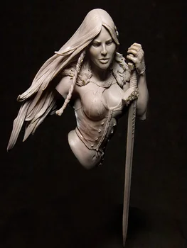 В разглобено формата на 1/10 древна жена-войн от пазвата си нож (БЕЗ ОСНОВА) Комплекти миниатюрни модели от смола, небоядисана