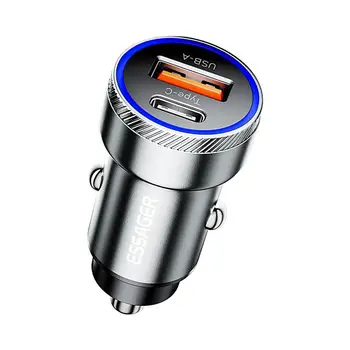 Мини Зарядно за Кола Адаптер 54 W Автомобилна Запалка USB Зарядно Устройство за Бързо Зареждане на Двойна C USB Зарядно Устройство За Зареждане на Мобилни Телефони, Таблети