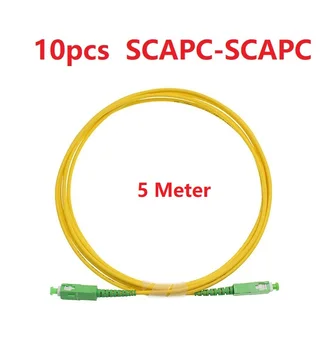 Оптичен кабел SCAPC 10шт 5 метра SC/APC, SC/APC Fiber Оптика Sx Core 3.0 мм G652D Однорежимный SM Скок Оптичен Пач Кабел