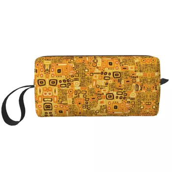 Kawai Густав Климт Картина на Климт в стил поп-арт Пътна чанта за тоалетни принадлежности, Дамски косметичка за грим с шарени Beauty Storage Dopp Kit