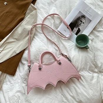 Дамска чанта-прилеп, чанти през рамо, модерен творчески пародийные забавни чанти за Хелоуин, дамски чанти-месинджър от изкуствена кожа