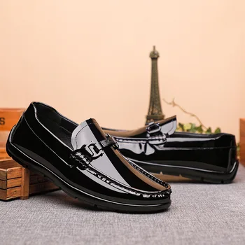 Мъжки обувки от естествена кожа, луксозни маркови ежедневни лоферы без закопчалка, мъжки италиански черни мъжки обувки за шофиране, луксозни обувки, 8