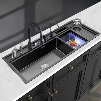 Кухненска мивка Smart Clean Ultrasonic 3 В 1 за измиване на черни плодове, зеленчуци и морски дарове, за Пречистване на кухненски уреди, Разтегателен кран