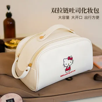Мультяшная косметичка Hello Kitty Sanrio Преносима чанта за майките Обяд-бокс Оксфордския калъф за съхранение в Чантата си Kuromi Kawaii Box Косметичка ПУ