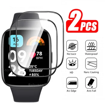 Защитен калъф от 2 теми за Xiaomi Redmi Watch 3 Active Smart Watch Предпазно стъкло за екран Redmy Watch 3Active Soft Flims