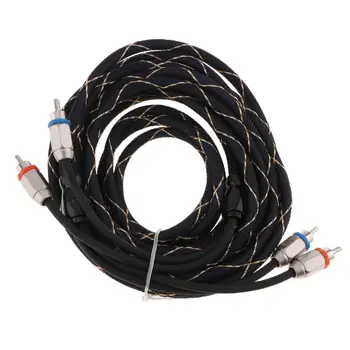 Аудио кабел RCA от 2 мъже до 2 мъжки - 15-крак стереотелефон Hi-Fi