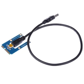 USB 3.0 Mini PCI-E до PCIe PCI Express от 1X до 16X Удължител Странично Card Adapter-удължителен кабел за Майнинга Bitcoin Миньор
