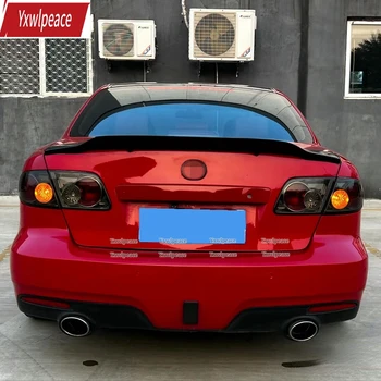 R Style от настоящето въглеродни влакна/ABS, Лъскаво Черен спойлер на задния багажник, Бодикит, Аксесоари за Mazda 6 2003-2013