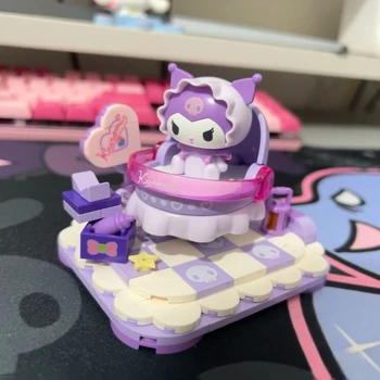 Sanrio Скъпа Качающаяся легло Строителни Блокове Играчка В събирането на Hello Kitty Pochacco Модерен модел Украса на работния плот Креативен подарък