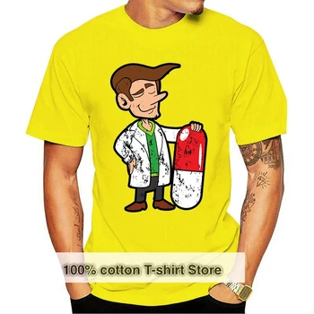 Тениска Doctor Pharmacist в стил ретро, винтидж, гръндж, памук / Поли от Next Level, тениска с кръгло деколте по поръчка