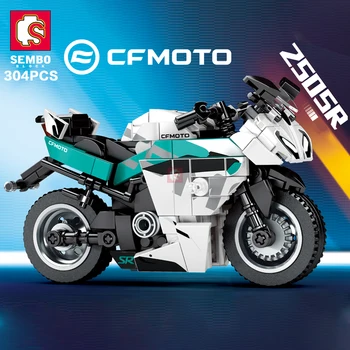 368ШТ Градивни елементи за градски състезателни мотоциклети 250SR Модел за монтаж на мотоциклет Тухли Настолен Дисплей Момчета Децата си САМ 