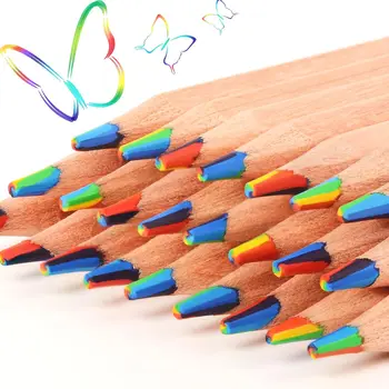 24/36/72 бр 7 цвята в 1 с Преливащи се цветове моливи за цветни моливи, детски моливи за colorization скици, канцеларски материали за рисуване