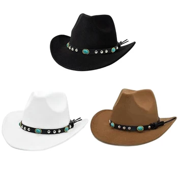 Y166 Ковбойская шапка Каубойски шапки в стил Уестърн Държава за жени, мъже, възрастни, парти Cowboy Cowgirl