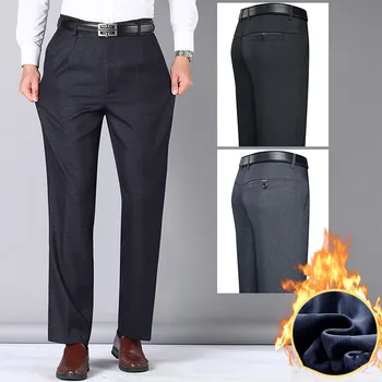 MRMT 2023, съвсем нови мъжки ежедневни панталони Plus от кашмир, тънки панталони за официален костюм, плътен мъжки директни ежедневни панталони