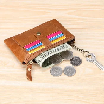 Жена портфейл за монети с Rfid-предпазител, многофункционална чанта за ключове с цип, многофункционална чанта за монети, прости, с голям капацитет