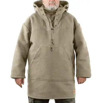 Мъжки hoody с качулка, топъл пуловер дантела с преден джоб, най-пуловер