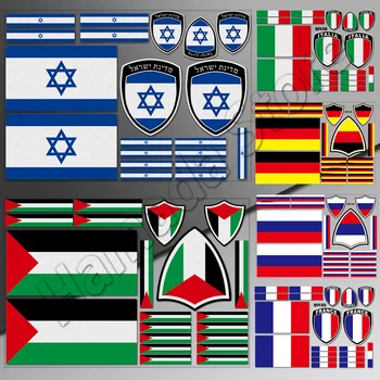 Светоотражающая стикер с националния флаг, стикери за кола, аксесоари за мотоциклети, Италия, Франция, Германия, Русия, Палестина, Израел, стикер