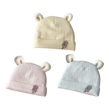 Детска шапка със защитата на ушите, памучен шапка зимна топла шапка, ветрозащитная за новородени
