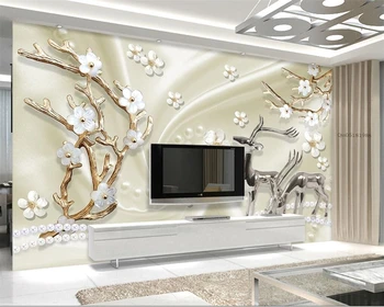 Beibehang Тапети по поръчка бижута метал лосове 3d дневна спалня телевизор 3D тапети декорация на дома, стенопис тапети за стени 3d