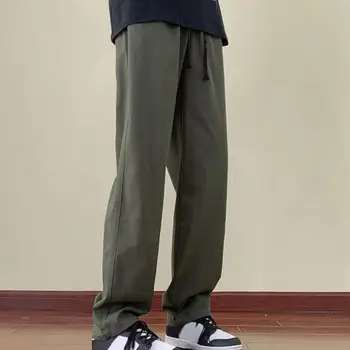 Спортни панталони с регулируема линия на талията, мъжки панталони-карго с еластична завязкой в японски стил, с джобове, дебели, широки за зимата.